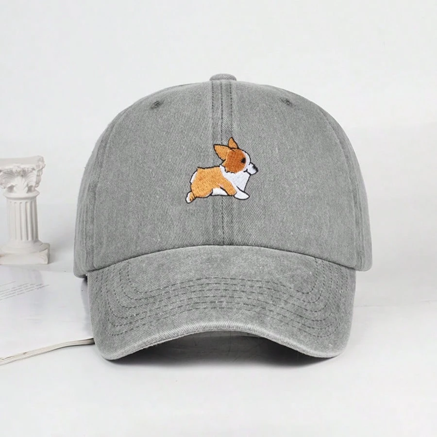 Lindo corgi gorra de béisbol bordada para hombres y mujeres viajes al aire libre senderismo protector solar sombrero ocio