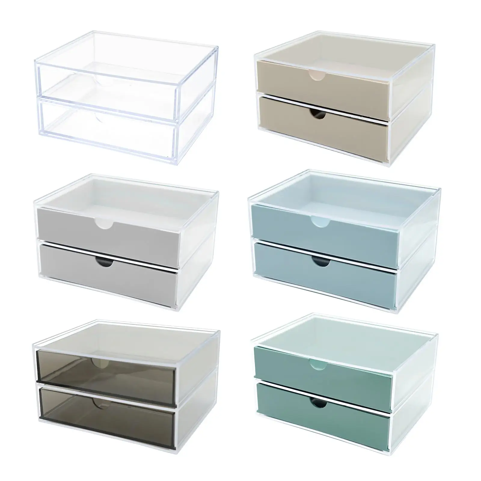 Nail Polish Storage Box Makeup Case Display 2-Layer for Manicure Countertop