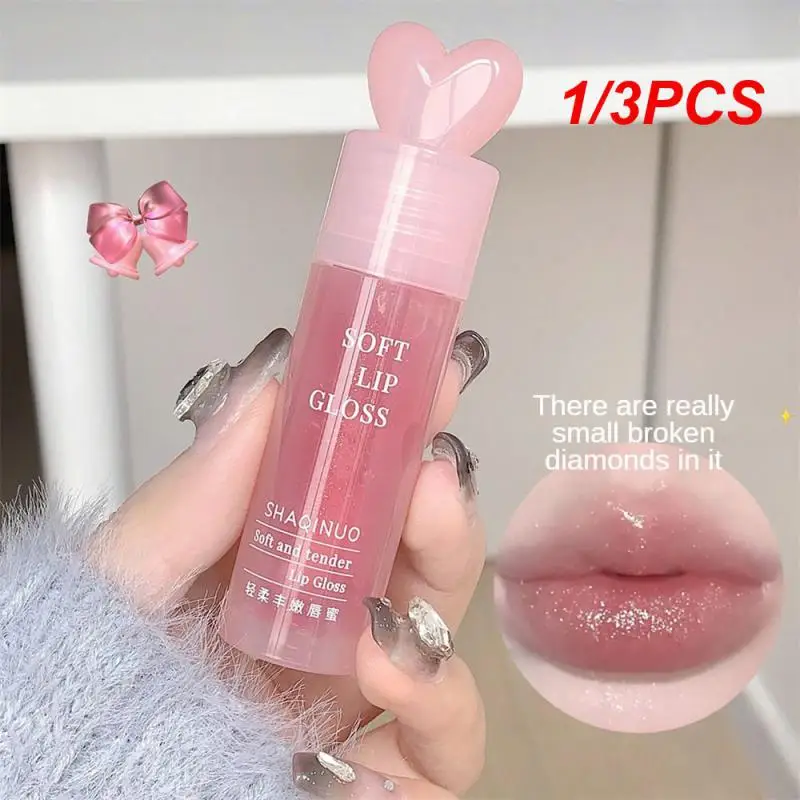 1/3PCS Lip Gloss Moisturize Lips Lip Honey Natural Make-up Lip Oil Not Easy To Touch The Cup Liquid Lipstick Gentle Lip Makeup