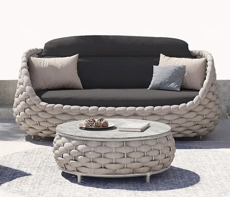 Outdoor Furniture Rattan Sofa Curl Rattan Sofa Leisure Lounge Chair Garden Sets