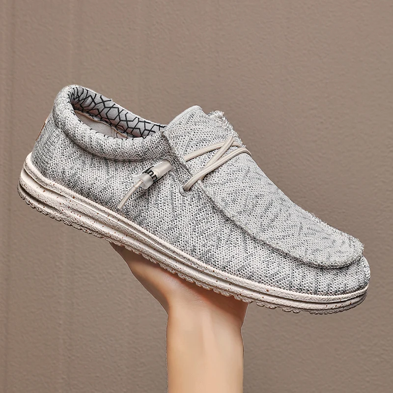 

Брендовые парусиновые лоферы, мужская легкая дышащая повседневная обувь для мужчин, удобная обувь без шнуровки на плоской подошве для вождения, мужские большие размеры 40-48