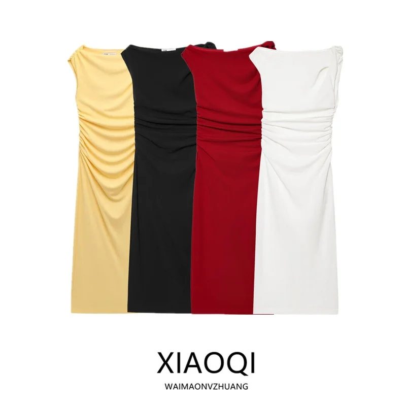 Spring 2025 Women's Faion Versatile Holiday Sle Asymmetric Midi Dr New Arrival Commute Suitable Spring Summer Svel