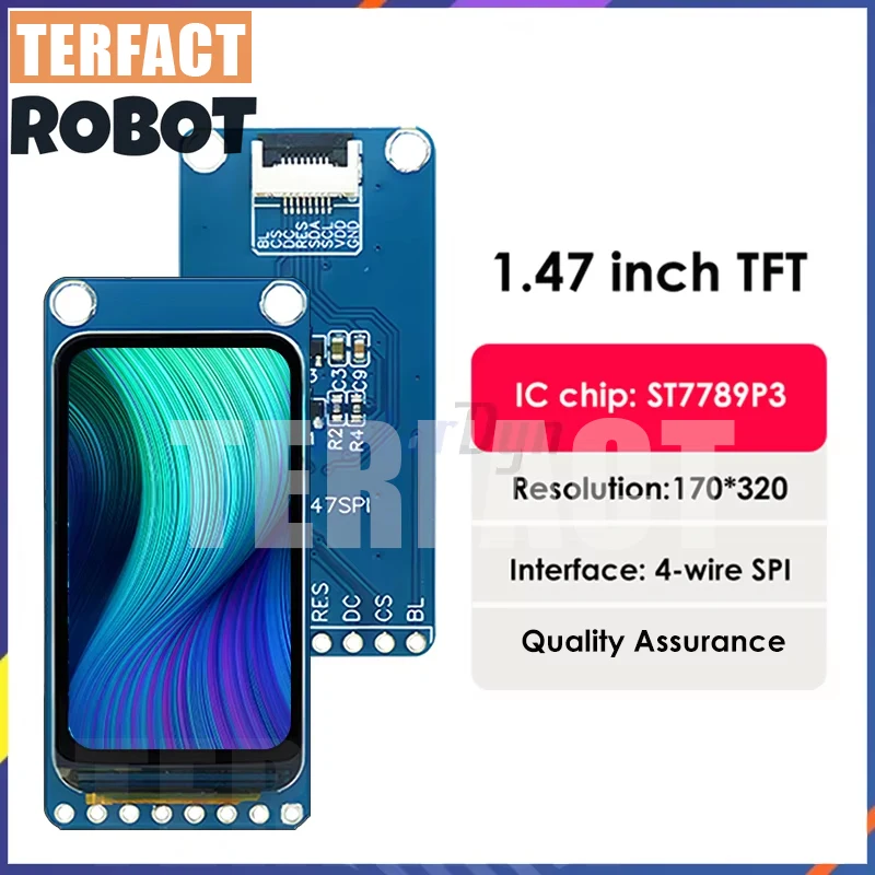 Estardyn 1.47-inch TFT LCD Screen ST7789 Small Screen 172*320 Display LCD Full View Angle SPI Color Screen