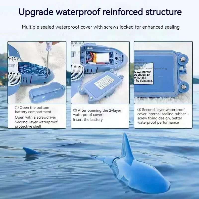Jjrc Vierweg 2,4 g Simulatie Elektrische afstandsbediening Mechanisch Grote witte haai Gezamenlijke automatische schommel Afstandsbediening Bootspeelgoed