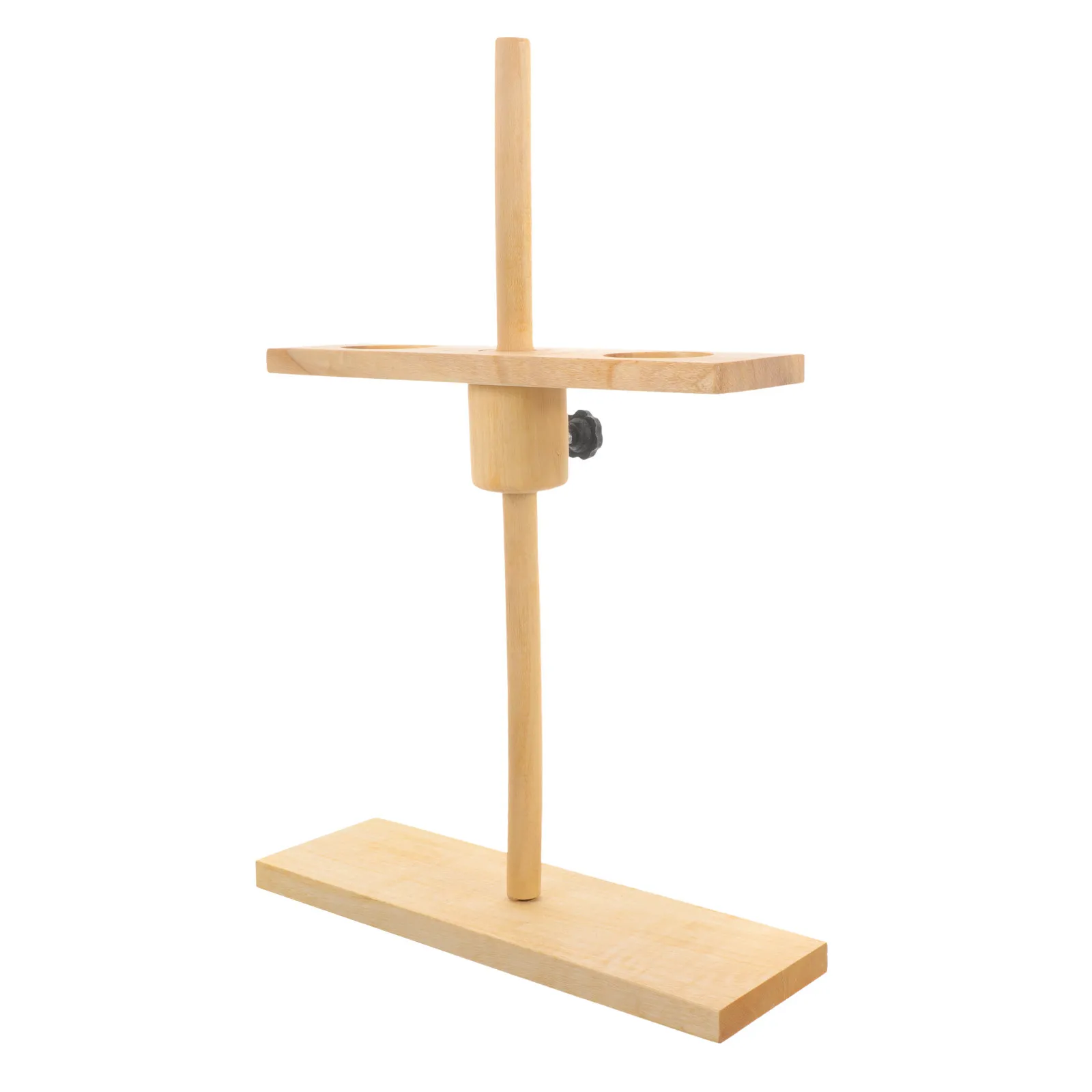 Stable Wooden Funnel Stand 2-Hole Adjustable Height for Experimental Teaching Lab Support Rack Funnel Stand Laboratory Supplies