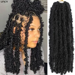 14 12 Zoll Schmetterling Faux Locs Häkeln Haar Zöpfe Pre Looped Distressed Göttin Schmetterling Soft Locs Häkeln Zöpfe Cheveux Lok