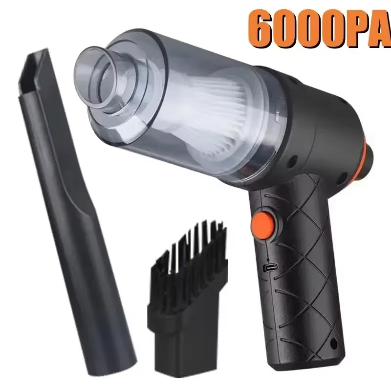 Portable Vacuum Cleaner For Car 6000PA Handheld USB Pump Convenient for Home Office Pet Hair Cleaning