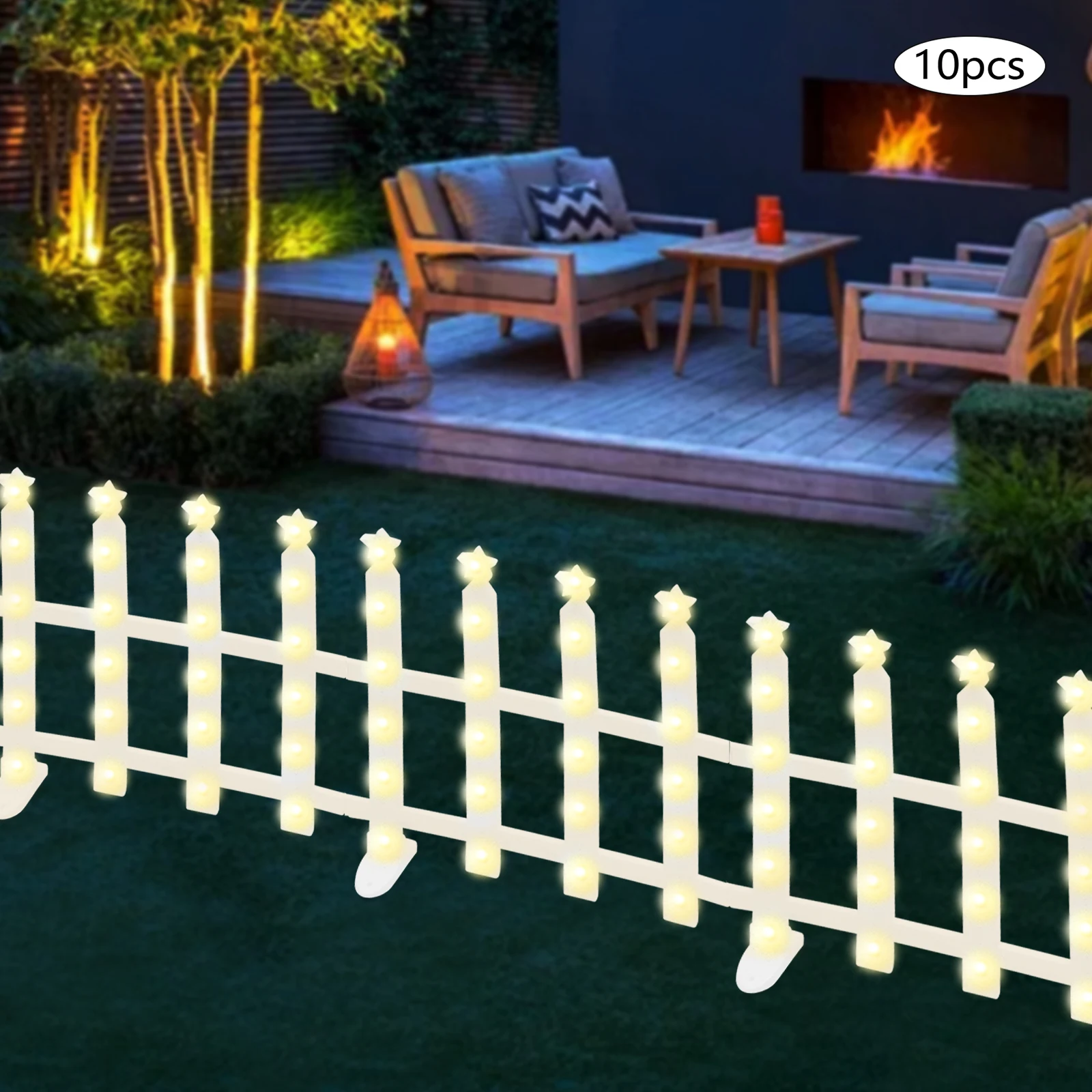 크리스마스 장식 조명 크리스마스 LED 울타리 조명 세트 10개 겨울 새해 장식 마법같은 휴일 분위기 조성