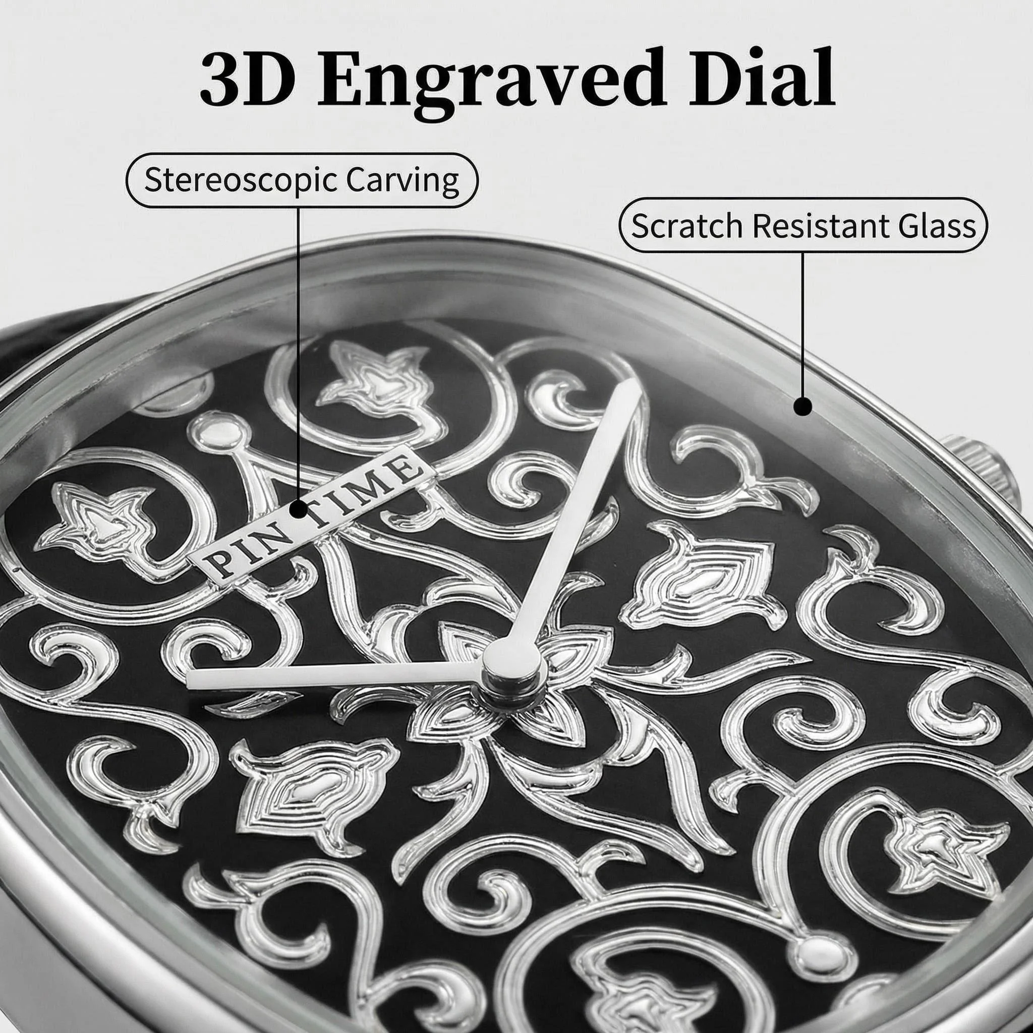 ساعة كوارتز بتصميم منحوت ثلاثي - مراجعة Guilloché Dial Watch وسعره