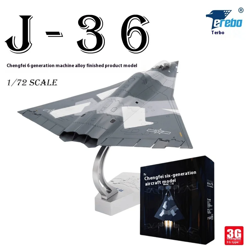 

Tebo 1/72 J-36 China'S Sixth Generation Fighter Jet Simulation Alloy Fighter Jet Military Model Desktop Decoration Collection Gi