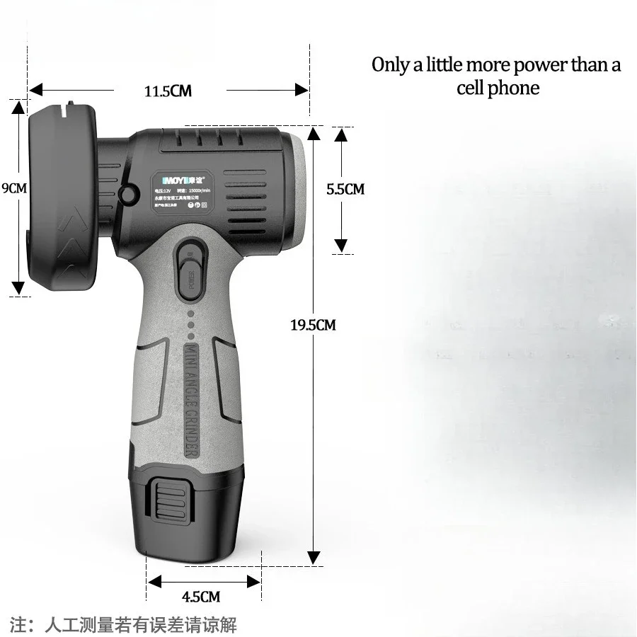 Able 12V Lithium Battery Mini Angle Grinder PortAble  Lithium Battery Wireless Small Angle Grinder Grinding Cutting and Polish