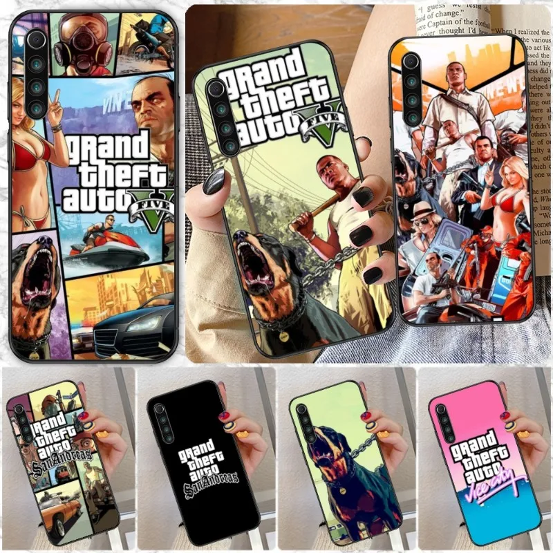 GTA Grand Theft Auto Smart Phone Case for Xiaomi Redmi Note 11 10 9T 8 7 Pro 9 9A 9C 8 Black Soft Phone Cover Funda