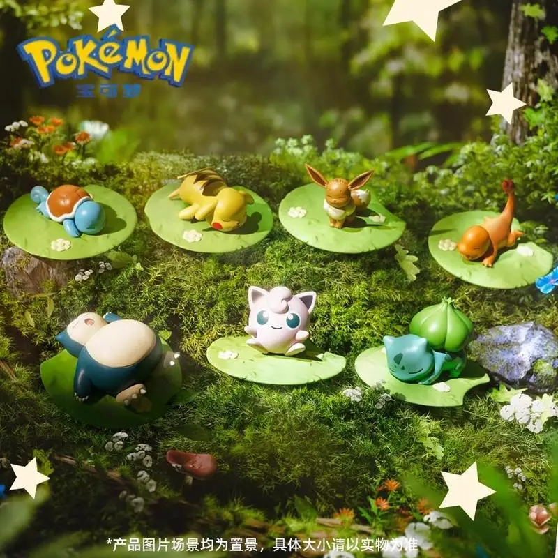

Original PokéMon Lawn Blind Box Kawaii Pikachu Bulbasaur Eevee PokéMon Anime Model Figurine Desktop Car Ornament Toy Gift