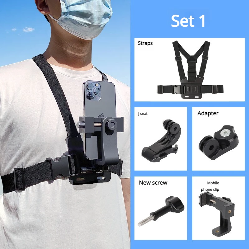 AliExpress RG First Person View Mobile Phone Holder Cycling Climbing Outdoor Live Shooting 360° Rotate Chest Camera Holder Support Smartphone