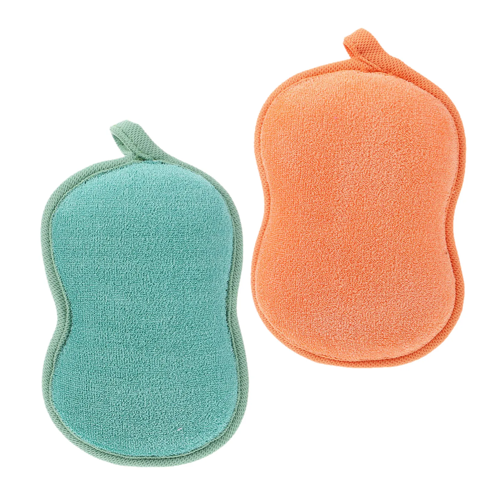 2Pcs Kids Shower Bath Sponges Soft Exfoliating Body Scrubber Toddler Girl Travel Loofah Sponge Cute Cartoon Kids Bathing Sponge