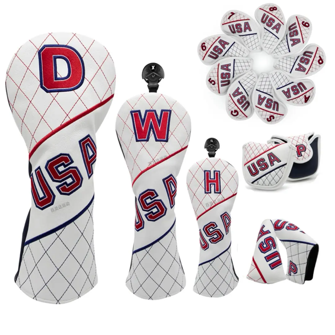 USA Made Golf Wooden Rod Cover PU Semicircle Right Angle Iron Push Rod Cover for Golf Training