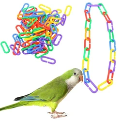 100Pcs Parrot C-clip Toy Plastic C-link Hook Chain Toys for African Grey Conure Cockatiel Colorful Parrot Hook Link Bird Toys