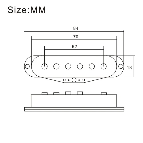 Imagen 2 del producto Humbucker apilado con reducción de ruido Alnico, 8 piezas de poste superior escalonadas, bobina dividida silenciosa de tono Vintage para guitarra eléctrica