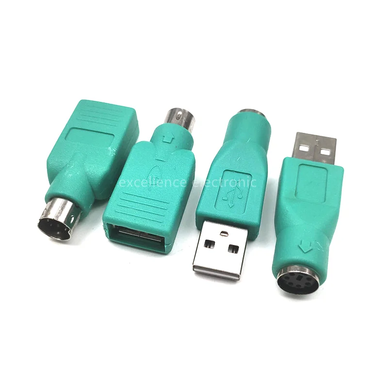 2pcs USB Male Female to PS2 Connector For PS/2 Female Cable Adapter Converter For Computers PC Laptop Notebooks Keyboard Mouse