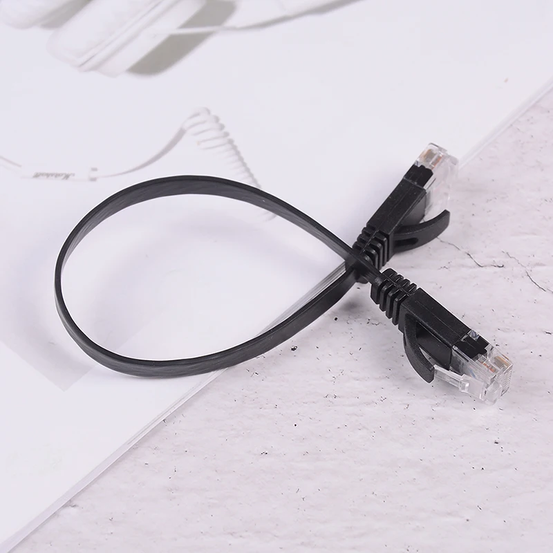 

1pc 25cm Cat6 High-speed Network Cable Patch Cord RJ45 Slim Computer Networking Cord