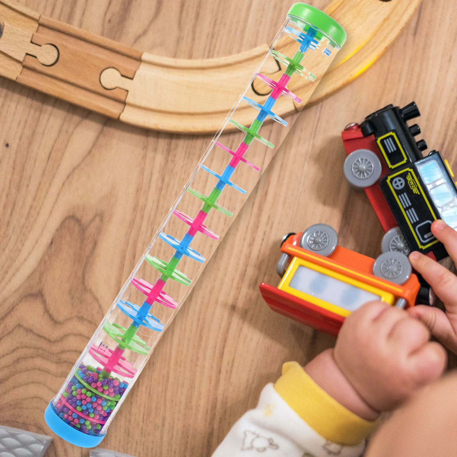 

2Pcs Orff Music Teaching Aid Rain Stick Spiral Sound Tube for Kids Sensory Play Cognitive Development Musical Instrument Plastic