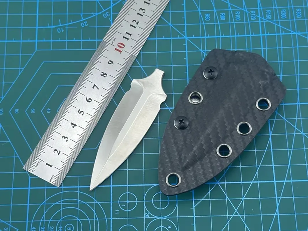 Nuevo Cuchillo Recto Pequeño, Cuchillo de Bolsillo Portátil, Funda de Fibra de Carbono, Cuchillo Táctico de Caza