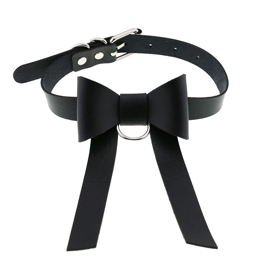 DIEZI Vintage Zoete Cool Hip Hop Klinknagel Choker Ketting Harajuku Gothic Club Zwart PU Lederen Kraag Draaimomenten Ketting Sieraden