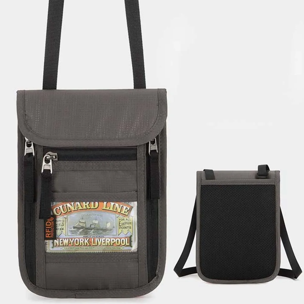 سعة كبيرة حقيبة جواز سفر تتفاعل محفظة نسائية للعملات المعدنية مكافحة فقدان النايلون الرجال المحفظة تنفس مقاوم للماء المحمولة حقيبة كروسبودي يوميا #2