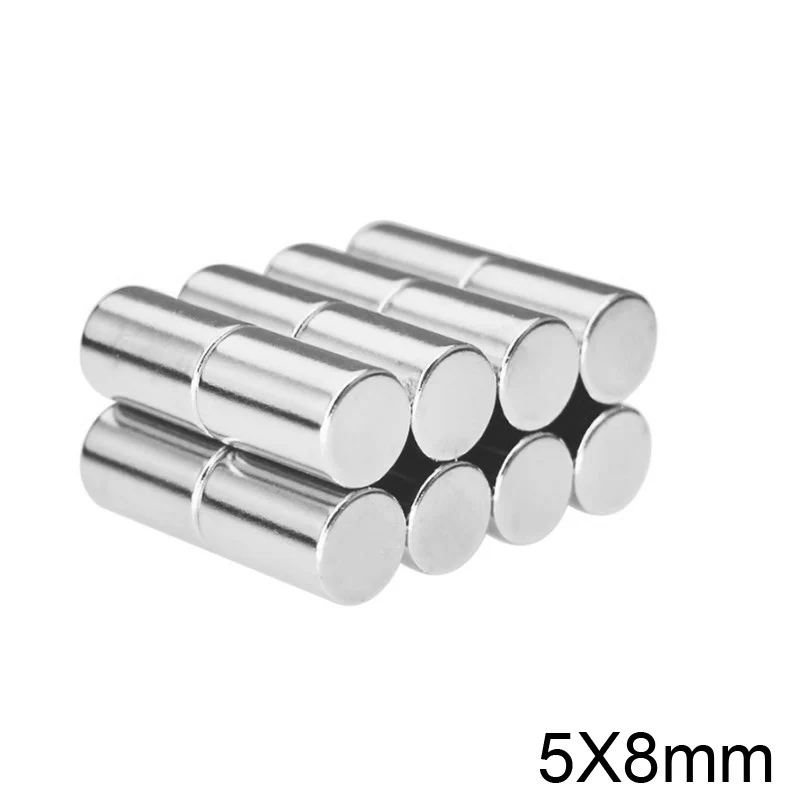 10~300pcs 5x8 mm Neodymium Magnets Disc 5mm x 8mm Search Minor Diameter strong Magnet 5x8mm Bulk Small Round Magnets 5*8 mm