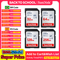 SanDisk Ultra SDHC UHS-I card and SDXC Memory card 32GB 64GB 128GB 256GB Original SD Card for Camera Up to 150Mb/s Flash Card