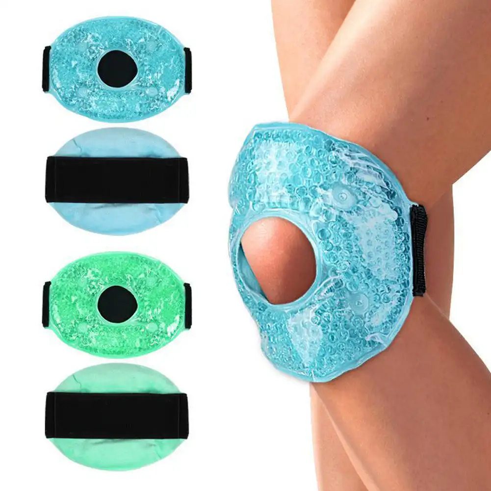 Hot And Cold Compress Gel Bead Knee Brace Relieve Knee Discomfort Wrist Ankle Leg Protector With Self-Adhesive Cloth Reusable