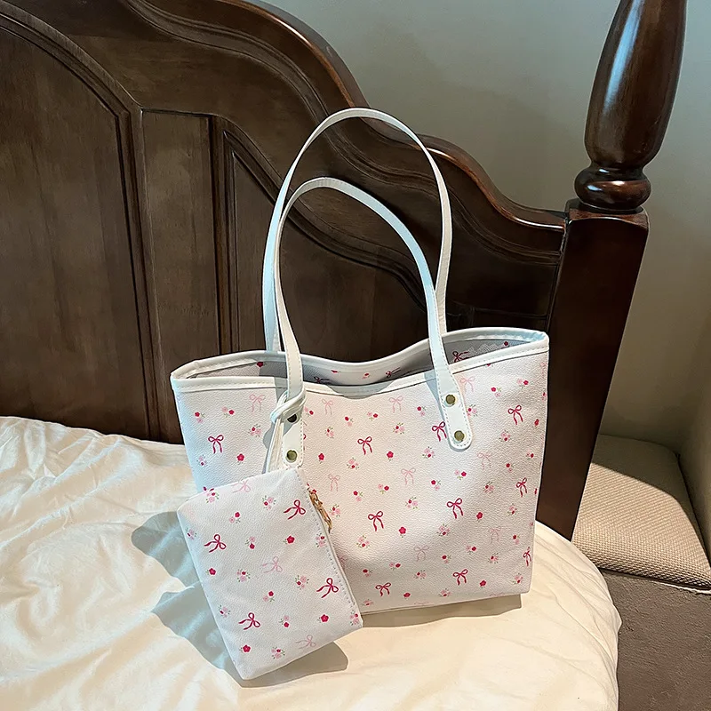 

Trendy Urban Women's Large Capaci Tote Bag Commuter Underarm Bag Faionable Stitching Print Daily Use Crossbody Bag