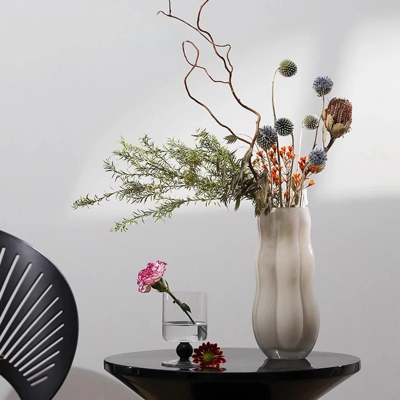 

Vase light luxury high-end ornament living room flower arrangement glass medieval flowers peony special exquisite niche dining t
