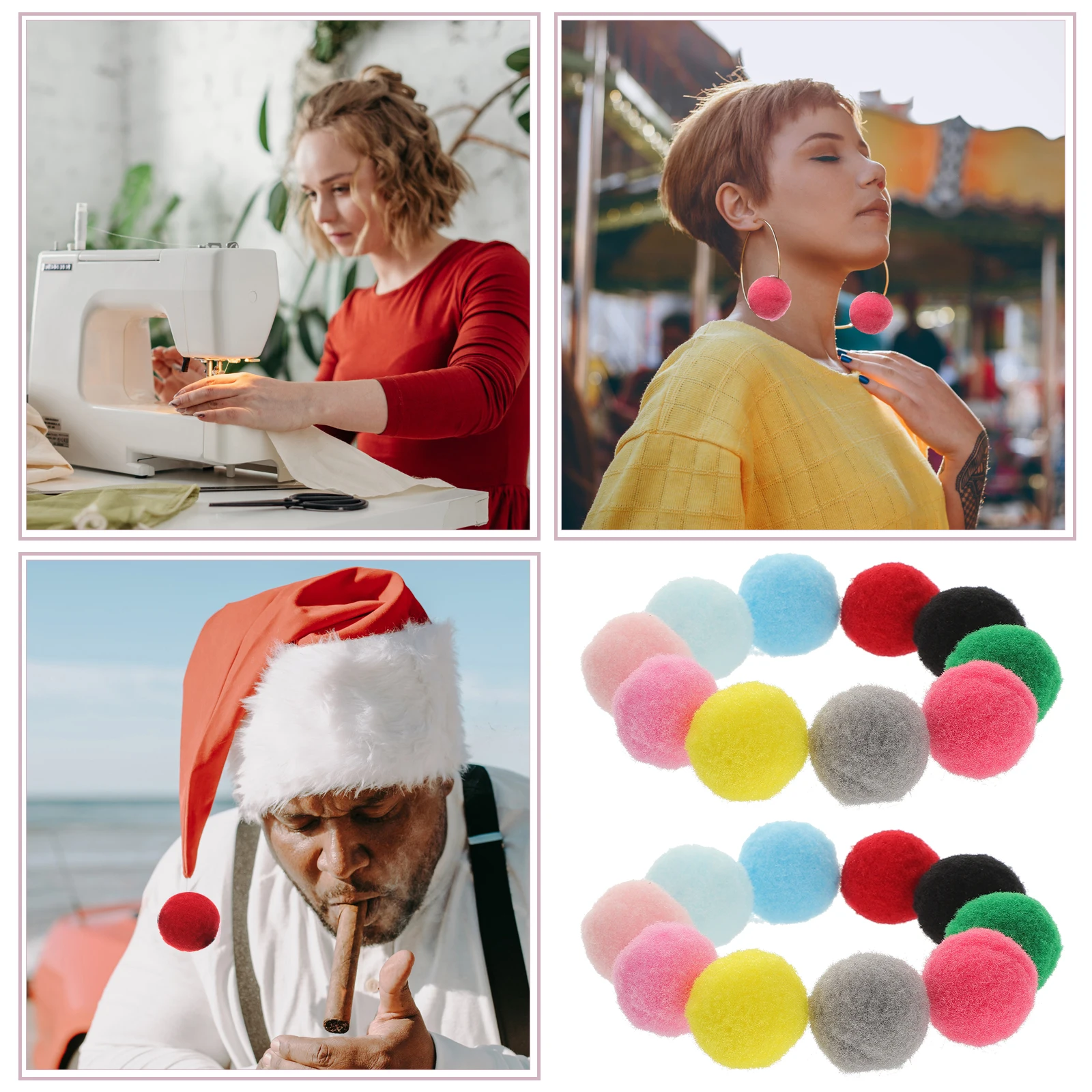 150 قطعة البوليستر بوم بومس كرات الزخرفية DIY بها بنفسك الإكسسوارات الخياطة الحرفية مشاريع ديكور المنزل بوم بومس الفنون والحرف اليدوية #3