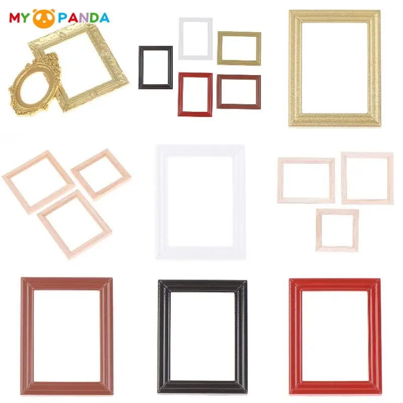 1:12 Retro Dollhouse Miniature Photo Frames Oil Painting Frame Simulation Photo Frame Doll House Decor