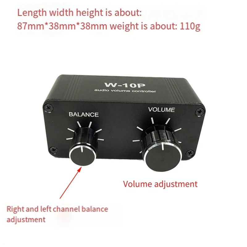 Imagem -06 - Controlador de Volume Portátil Pré Amplificador 3.5 mm Dual Channel Stereo Audio Mini Balance Music Home Sound Durable W10p