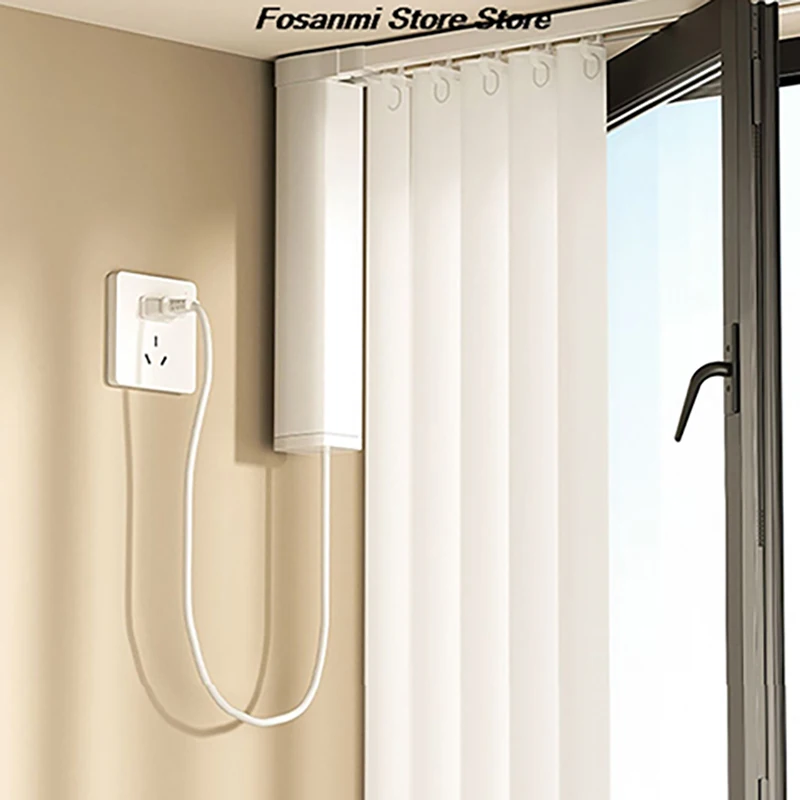 

Automatic Electric Curtain Track Ultra Slim Motorized Rail System Surface Mount For Home Hotel Bay Window Smart Control