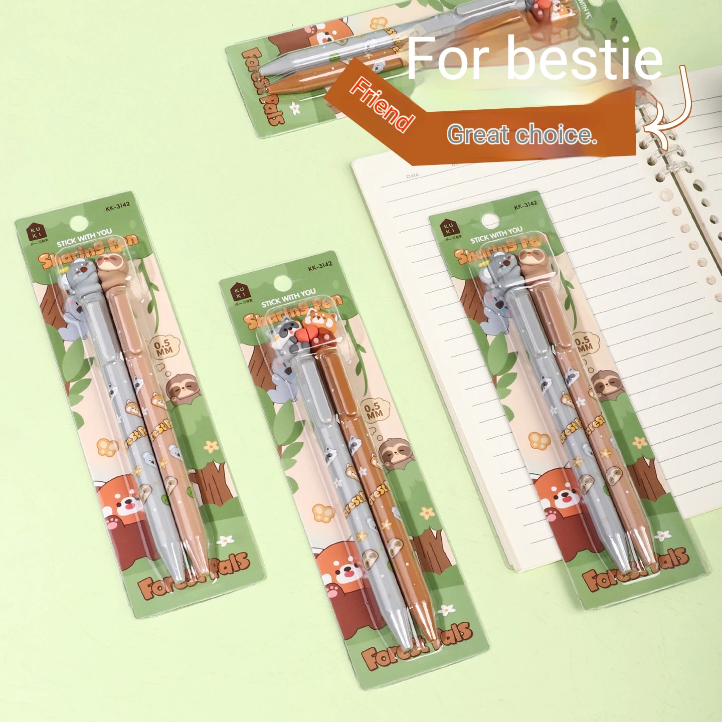 

6-Pack of Cute Animal-Shaped Creative Pens, Small Animal Shapes, Random Colors, Shareable Gel Pens, Cute and Unique, Essential for Studying and Office Use