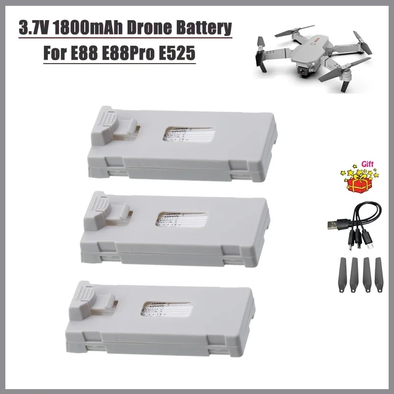 

E88 Батарея для дрона 3,7 В 1800 мАч Оригинальная батарея E88 для RC Drone E88PRO E99 P1 K3 P10 A13 S98 Литиевые аккумуляторные батареи