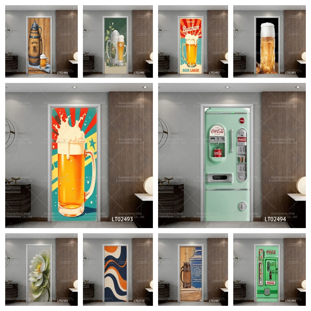 

Пользовательские 3D наклейки на дверь из ПВХ - съемные самоклеящиеся наклейки на стены для домашнего декора, креативные обои «сделай сам»