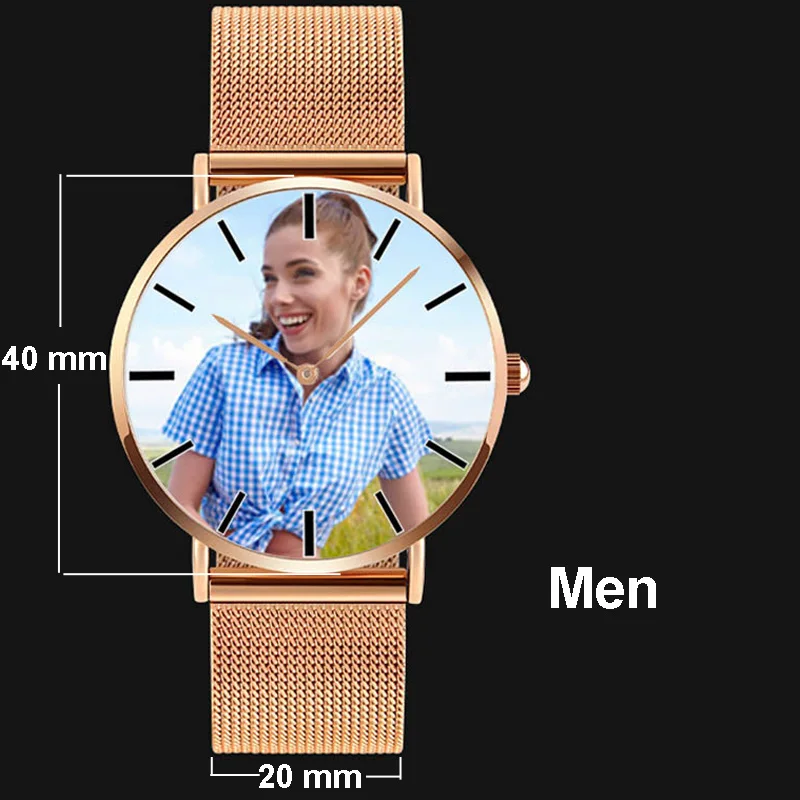 Reloj con foto DIY para hombres y mujeres, reloj de pulsera de cuarzo con imagen personalizada, reloj creativo personalizado, regalo para amantes, dropshipping