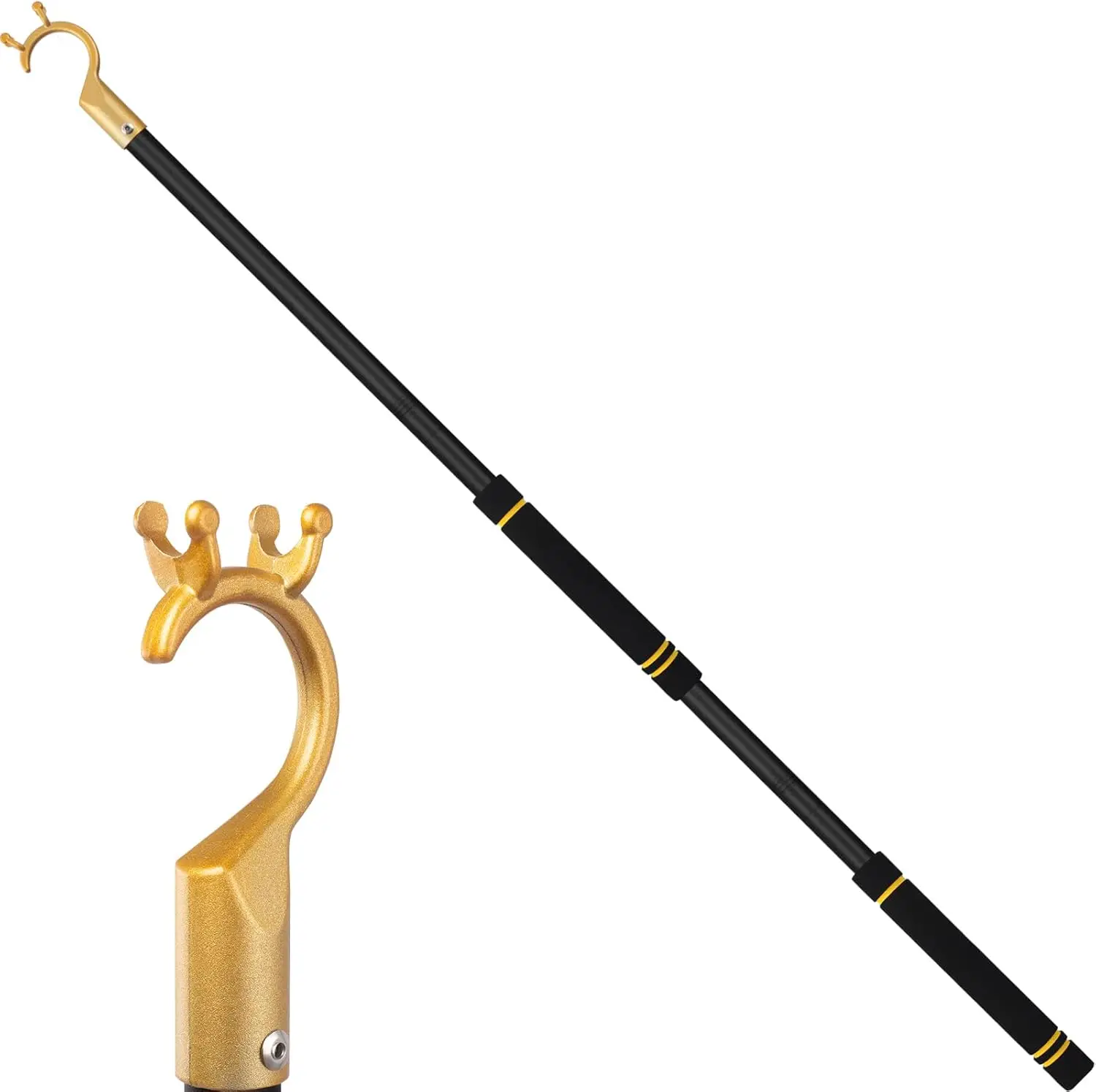 

Adjustable Clothes Hanging Hook Pole, 31-61 Inch, Sponge Handle, Heavy Duty, Multi-Use