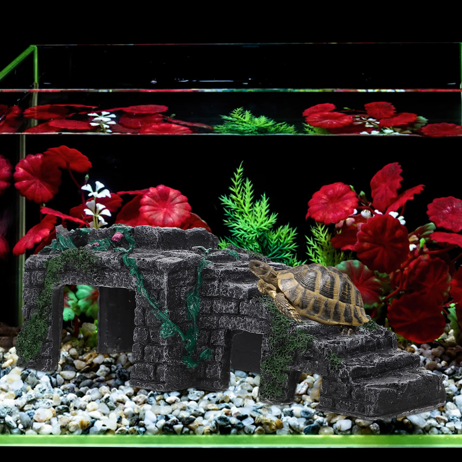 

Large 663L Turtle Basking Platform Floating Dock for Tank Decoration Durable Climbing Terrarium Accessory Brown