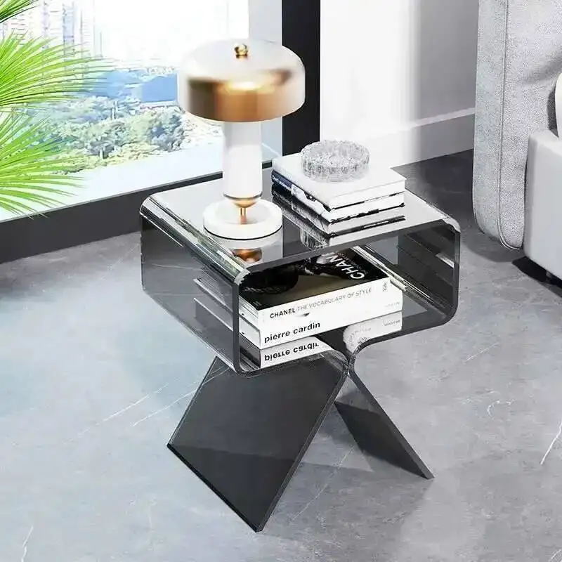 

Style Table Living Transparent Coffee Acrylic Italian Room Sofa Side Table Bedroom Bedside Table Storage Side Tables Storage
