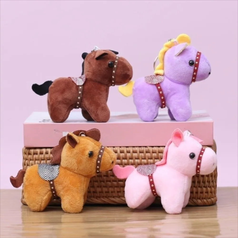 

Cartoon Pony Pendant Mascot Doll Steed Doll Stuffed Animal Keyring Fluffy Chinese Style Plush Horse Keychain Festive Decor