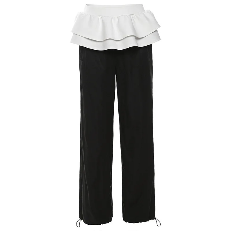

2023 Autumn And Winter New Women's Clothing Solid Color Loose Street Fashion High Waist Casual Straight Wide Leg Pants