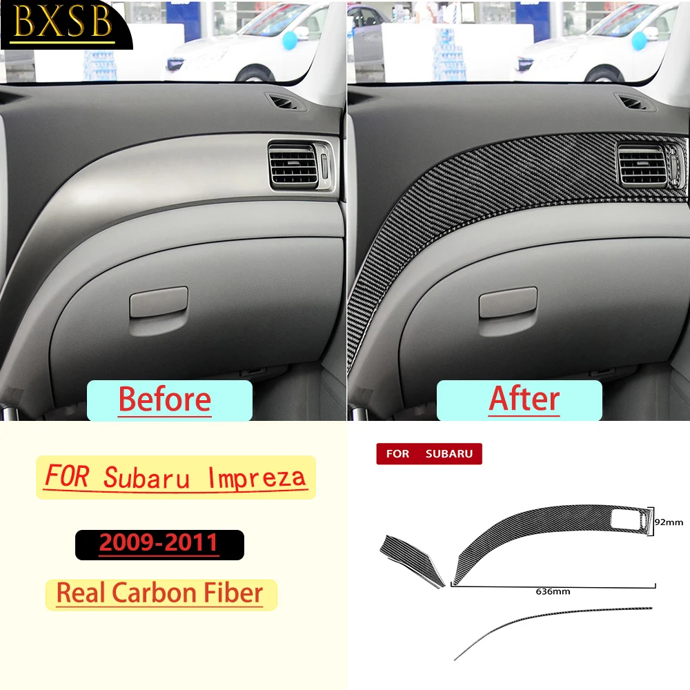 Carbon Fiber For Subaru Impreza 2009-2011 Car Central Control Side Dashboard Trim Customizable Stickers Interior Accessories