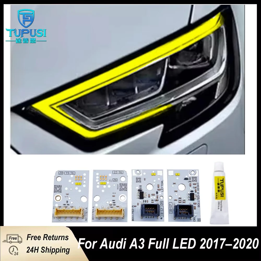 

NEW Yellow For Audi A3 S3 Daytime Running Lights LED Headlight DRL Lightsource Boards B011783-A B011782-A 8V0998474A 8V0998473A