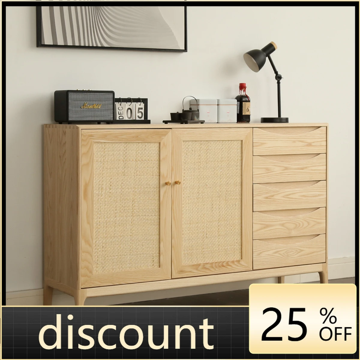 

LMM side cabinet log wind simple bedroom dining room storage foyer cabinet