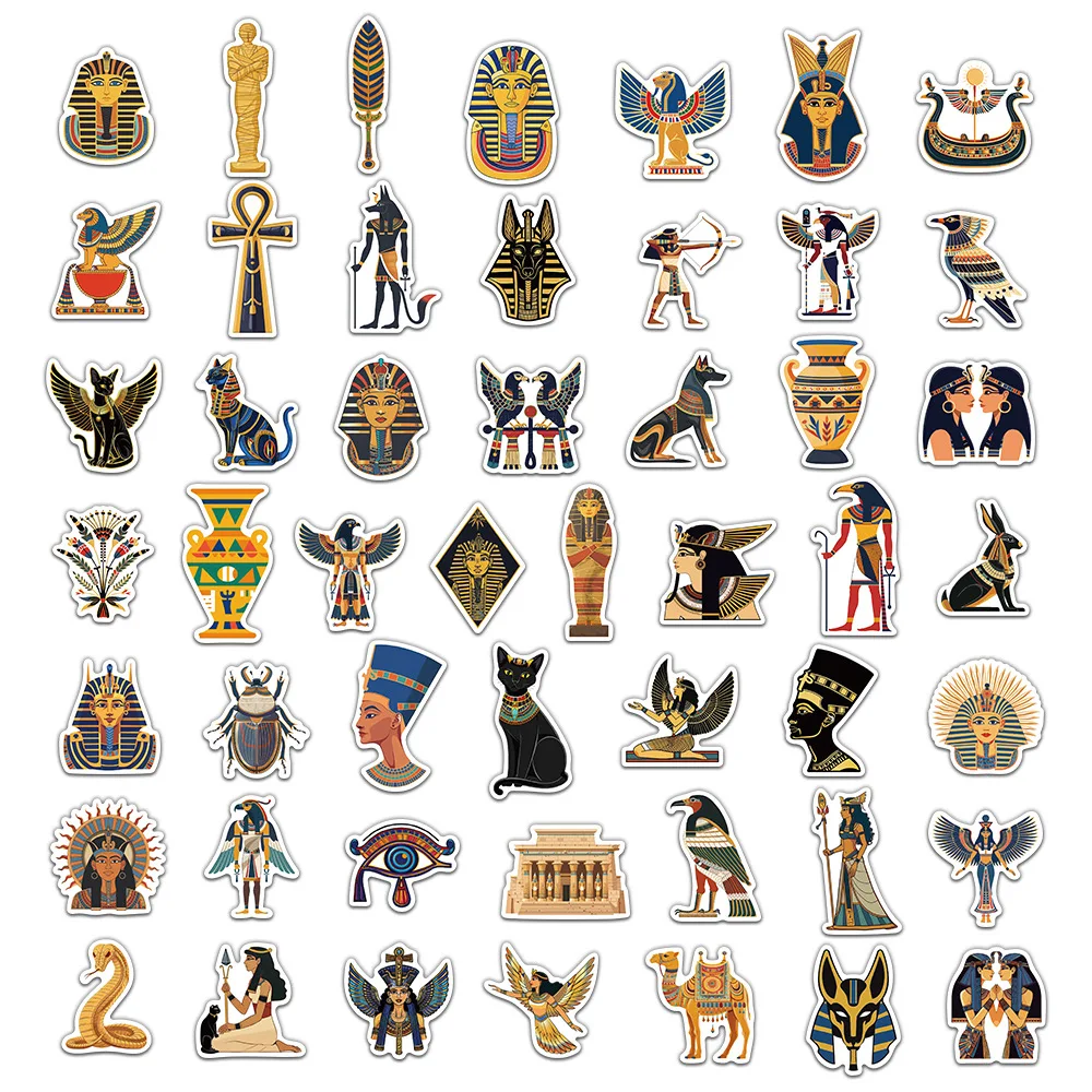 10/25/50pcs Retro Egypt Pharaoh Stickers Graffiti for DIY Scrapbooking Phone Laptop Guitar Suitcase Car Skateboard Helmet